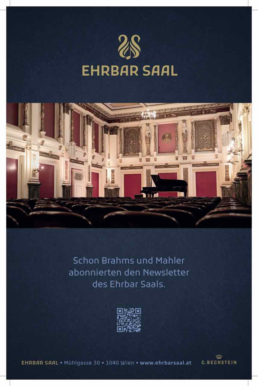 Schon Brahms und Mahler abonnierten den Newsletter des Ehrbar Saals.