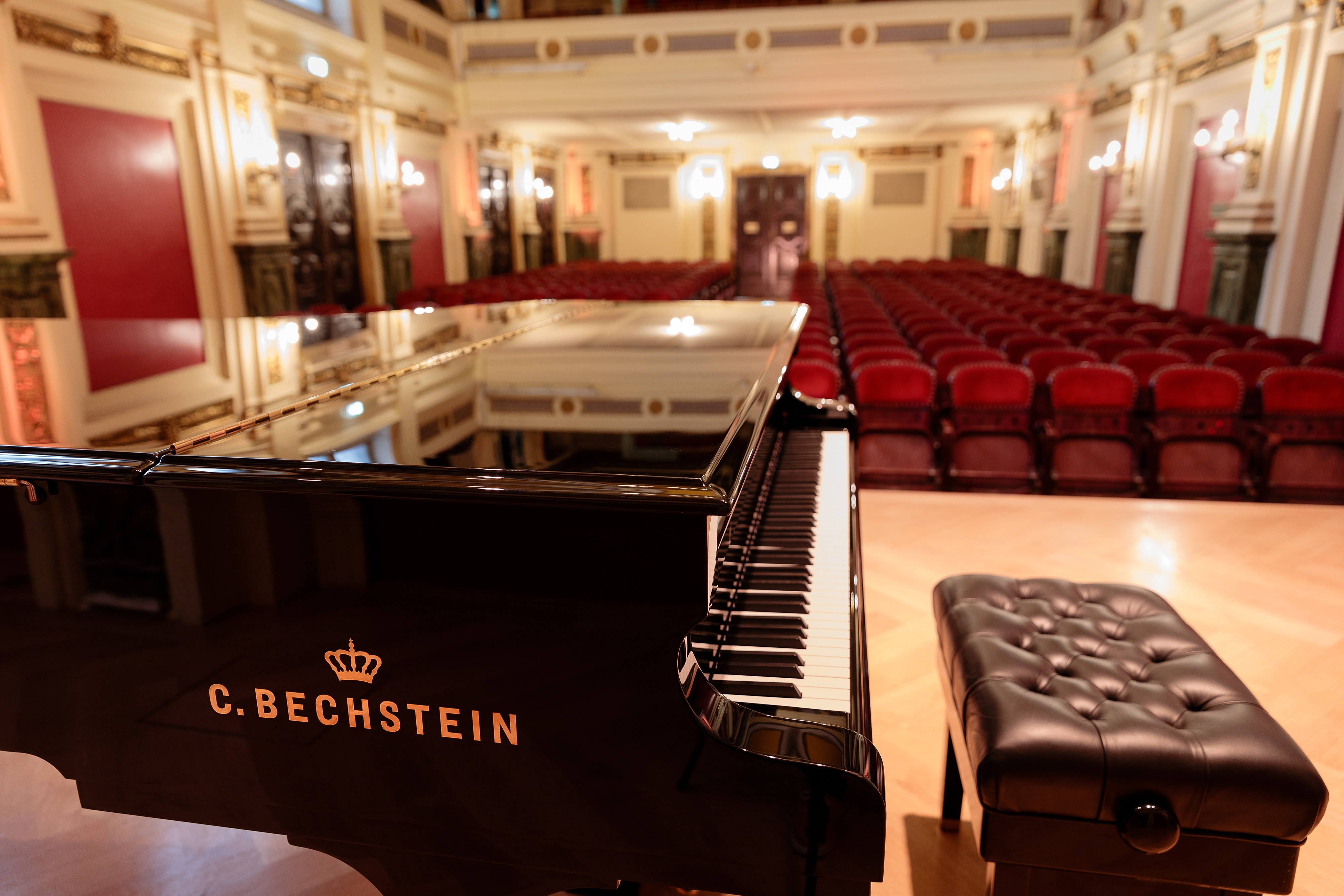 Der historische Ehrbar Saal mit einem C. Bechstein Konzertflügel D 282